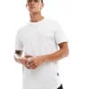 ONLY & SONS Longline Curve Hem T-shirt In White For Men