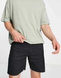 Only & Sons Cut Off Denim Short In Black Vintage Wash For Men Black Denim -Modern Clothing Shop 202624743 1 blackdenim 1