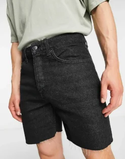 Only & Sons Cut Off Denim Short In Black Vintage Wash For Men Black Denim -Modern Clothing Shop 202624743 4