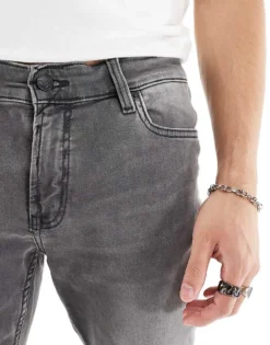 ONLY & SONS Slim Fit Stretch Jeans In Grey For Men Grey Denim -Modern Clothing Shop 202668710 5