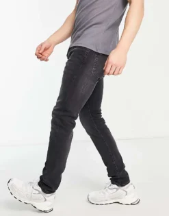 ONLY & SONS Slim Fit Jeans In Washed Black For Men Black Denim -Modern Clothing Shop 202668756 4