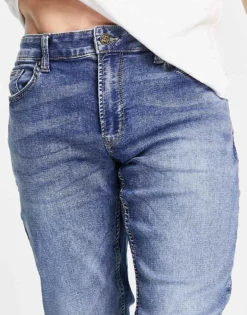 ONLY & SONS Jog Jeans In Slim Fit Mid Blue For Men Blue Denim -Modern Clothing Shop 202682446 4