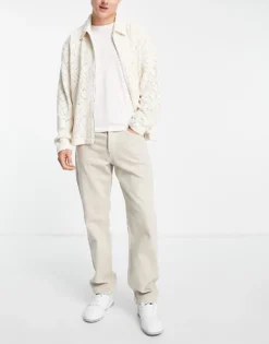 ONLY & SONS Edge Straight Fit Jeans In Off White For Men Silver Linings