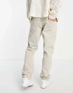 ONLY & SONS Edge Straight Fit Jeans In Off White For Men Silver Linings -Modern Clothing Shop 203085484 4