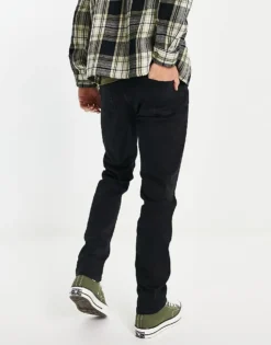 ONLY & SONS Weft Regular Fit Jeans In Clean Black For Men Black Denim -Modern Clothing Shop 203503579 4