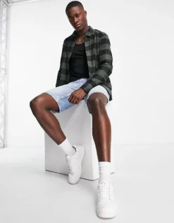 ONLY & SONS Buffalo Check Shirt In Khaki And Black For Men -Modern Clothing Shop 203503610 3