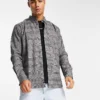 ONLY & SONS Smart Check Overshirt In Dark Grey For Men Dark Grey Melange