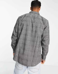 ONLY & SONS Smart Check Overshirt In Dark Grey For Men Dark Grey Melange -Modern Clothing Shop 203503618 3