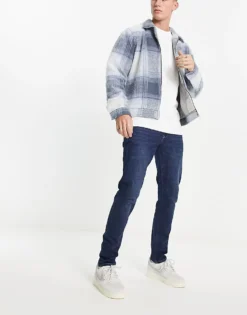 ONLY & SONS Loom Slim Fit Jeans In Mid Wash For Men Dark Blue Denim -Modern Clothing Shop 203559157 4