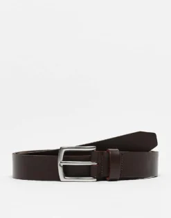 ONLY & SONS Leather Belt In Brown For Men Brown Stone