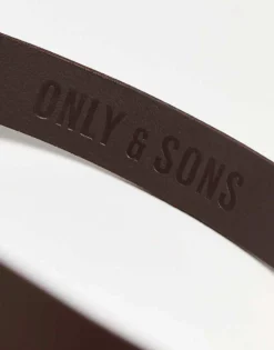ONLY & SONS Leather Belt In Brown For Men Brown Stone -Modern Clothing Shop 203562122 4