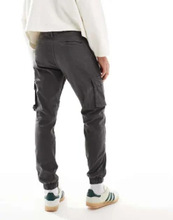 ONLY & SONS Tapered Fit Cargo With Cuffed Bottom In Grey For Men -Modern Clothing Shop 203576968 3