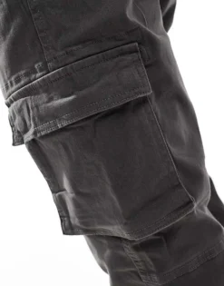 ONLY & SONS Tapered Fit Cargo With Cuffed Bottom In Grey For Men -Modern Clothing Shop 203576968 5