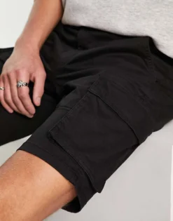 ONLY & SONS Cargo Short In Black For Men -Modern Clothing Shop 203793350 3