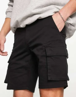 ONLY & SONS Cargo Short In Black For Men -Modern Clothing Shop 203793350 4