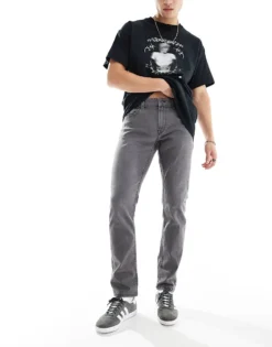 ONLY & SONS Loom Slim Fit Jeans In Grey Wash For Men Grey Denim -Modern Clothing Shop 203793389 4