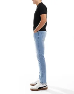 ONLY & SONS Loom Slim Fit Jeans In Light Wash For Men Light Blue Denim -Modern Clothing Shop 203793712 3