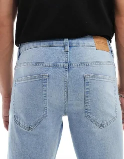 ONLY & SONS Loom Slim Fit Jeans In Light Wash For Men Light Blue Denim -Modern Clothing Shop 203793712 4
