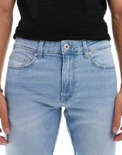 ONLY & SONS Loom Slim Fit Jeans In Light Wash For Men Light Blue Denim -Modern Clothing Shop 203793712 5