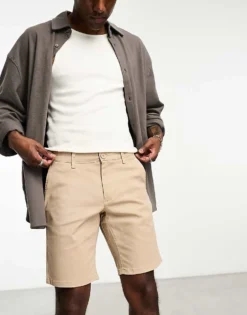 ONLY & SONS Slim Fit Chino Short In Beige For Men Chinchilla -Modern Clothing Shop 203793950 4