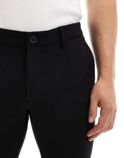 ONLY & SONS Slim Tapered Fit Trousers In Black For Men -Modern Clothing Shop 203802301 4