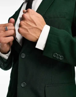 Only & Sons Slim Fit Suit Jacket In Dark Green For Men Scarab -Modern Clothing Shop 203973384 5