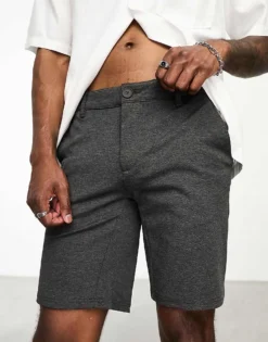 ONLY & SONS Smart Jersey Short In Grey For Men Medium Grey Melange -Modern Clothing Shop 203997871 3