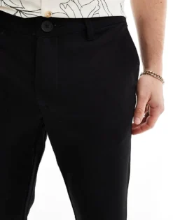 ONLY & SONS Straight Fit Worker Chino In Black For Men -Modern Clothing Shop 203998219 5