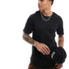 ONLY & SONS Longline T-shirt With Curved Hem In Black For Men