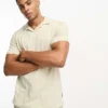 ONLY & SONS Revere Polo In Beige For Men Silver Lining