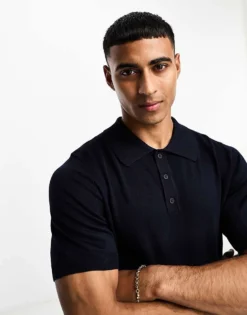 ONLY & SONS Knitted Polo In Navy For Men Dark Navy -Modern Clothing Shop 204401956 1 darknavy 1
