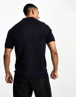 ONLY & SONS Knitted Polo In Navy For Men Dark Navy -Modern Clothing Shop 204401956 4