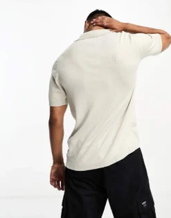 ONLY & SONS Knitted Polo In Beige For Men Pumice Stone -Modern Clothing Shop 204402130 4