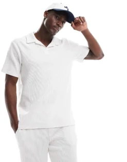 Only & Sons Ribbed Polo & Short Co-ord In White -Modern Clothing Shop 204416251 1 white 1