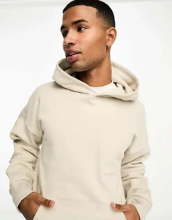 ONLY & SONS Heavyweight Jersey Hoodie In Beige For Men Silver Lining