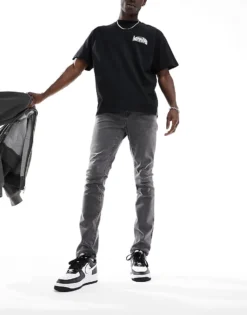 ONLY & SONS Warp Skinny Fit Jeans In Grey Wash For Men Medium Grey -Modern Clothing Shop 204800109 1 mediumgrey 1