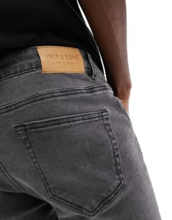 ONLY & SONS Warp Skinny Fit Jeans In Grey Wash For Men Medium Grey -Modern Clothing Shop 204800109 4