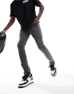 ONLY & SONS Warp Skinny Fit Jeans In Grey Wash For Men Medium Grey -Modern Clothing Shop 204800109 5