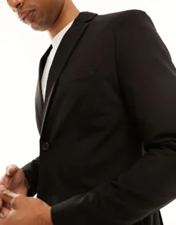 ONLY & SONS Slim Fit Suit Jacket In Black For Men -Modern Clothing Shop 204800304 3