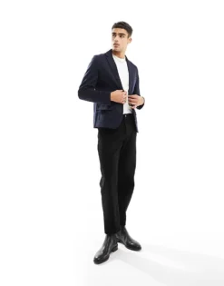 ONLY & SONS Slim Fit Blazer In Navy For Men Night Sky -Modern Clothing Shop 204800344 1 nightsky 1