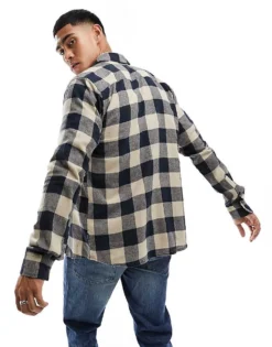 ONLY & SONS Buffalo Check Shirt In Navy And Beige For Men Dark Navy -Modern Clothing Shop 204800356 3