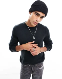 ONLY & SONS Knitted Crew Neck Jumper In Navy For Men Dark Navy -Modern Clothing Shop 204800475 1 darknavy 1