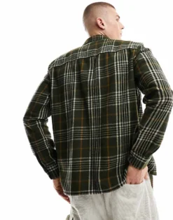 ONLY & SONS Flannel Check Overshirt In Khaki For Men Rosin -Modern Clothing Shop 204957567 4