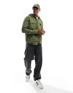 ONLY & SONS Worker Overshirt In Khaki For Men Winter Moss -Modern Clothing Shop 204957583 4