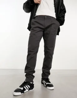 ONLY & SONS Slim Fit Chino In Grey For Men Grey Pinstripe