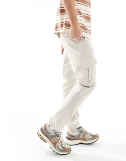 ONLY & SONS Slim Fit Tapered Cargo In Ecru For Men Moonbeam -Modern Clothing Shop 205161924 4