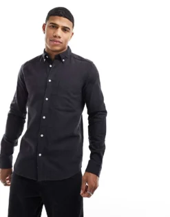ONLY & SONS Flannel Shirt In Black For Men -Modern Clothing Shop 205162004 1 black 1