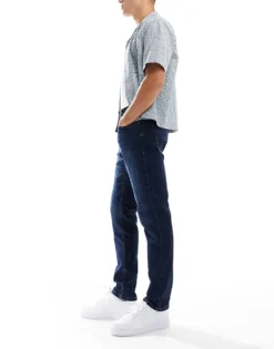 ONLY & SONS Weft Regular Fit Stretch Jeans In Dark Wash For Men Dark Blue Denim -Modern Clothing Shop 205162247 3