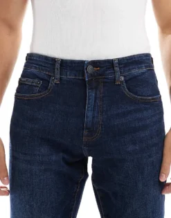 ONLY & SONS Weft Regular Fit Stretch Jeans In Dark Wash For Men Dark Blue Denim -Modern Clothing Shop 205162247 5