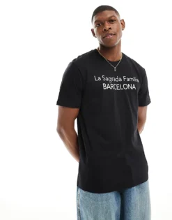 Only & Sons Barcelona Print T-shirt In Navy For Men -Modern Clothing Shop 205193304 1 navy 1